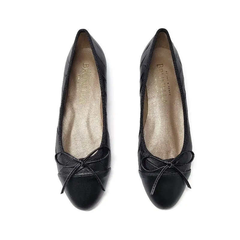 Brunella Maximum Black Woven Ballet Flat 400 - GIRLS