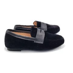 Brunellis Black Velvet Penny Loafer 26004 - 28 - GIRLS