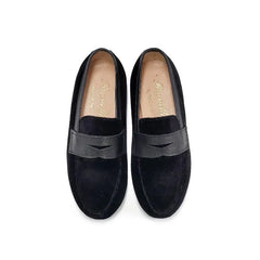 Brunellis Black Velvet Penny Loafer 26004 - GIRLS