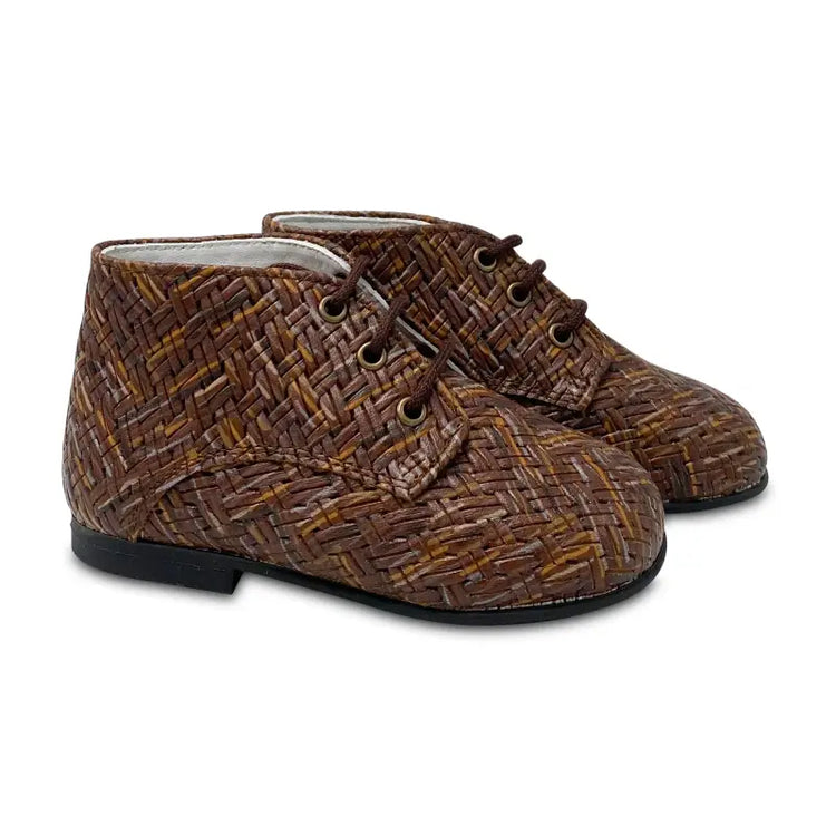 Brunellis Dark Brown Mix Basket Lace Up  - FIRST WALKER