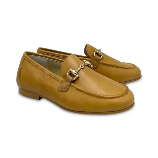 Brunellis es x ls camel skymo slip on chain loafer - boys