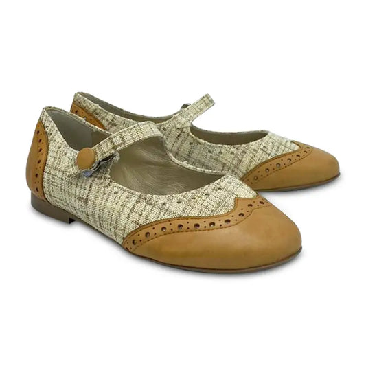 Brunellis es x ls tweed fantasy wingtip mary jane s-23 - girls