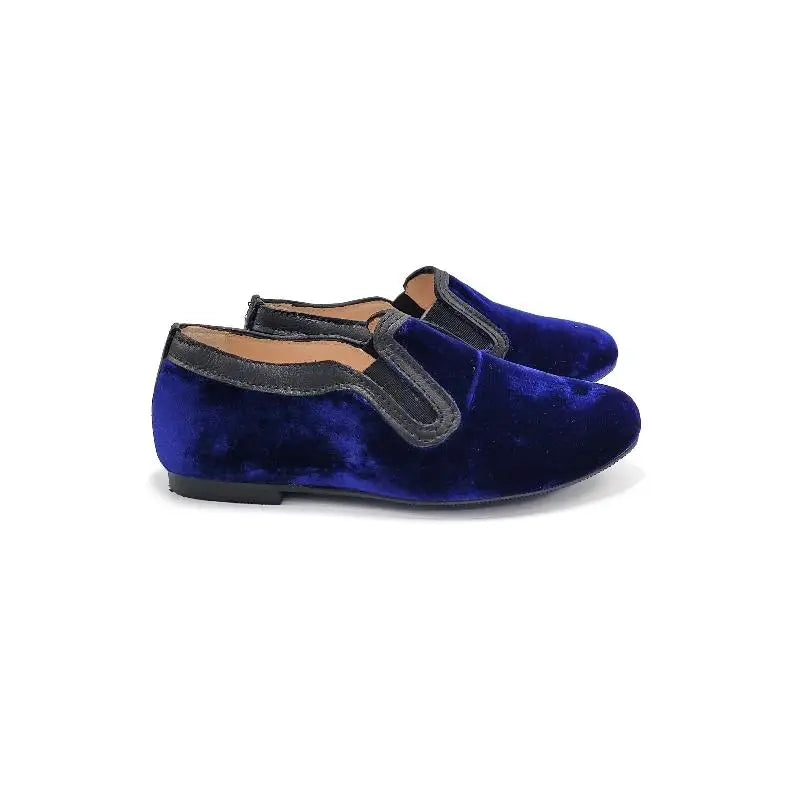 BRUNELLIS Francia Blue Velvet Smoking Slip On Br103 - 23 - BOYS