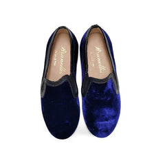 BRUNELLIS Francia Blue Velvet Smoking Slip On Br103 - BOYS