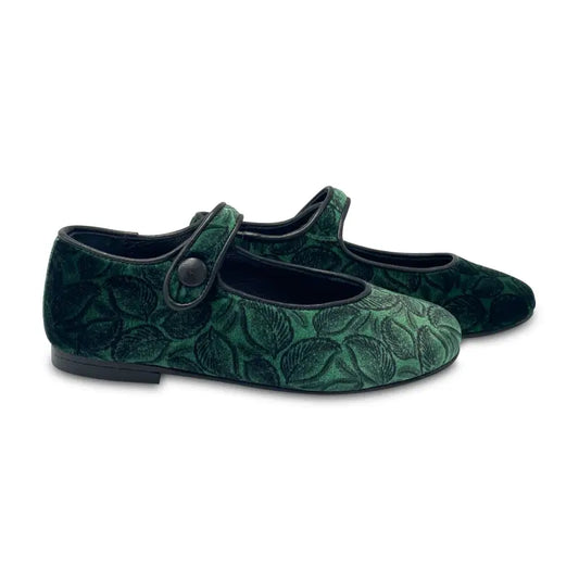 Brunellis green velvet leaves mary jane - mary jane