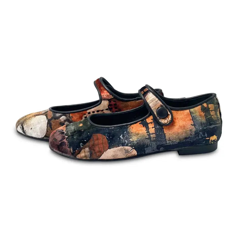 Brunellis malevich mixed print velvet mary jane s-21 - mary jane