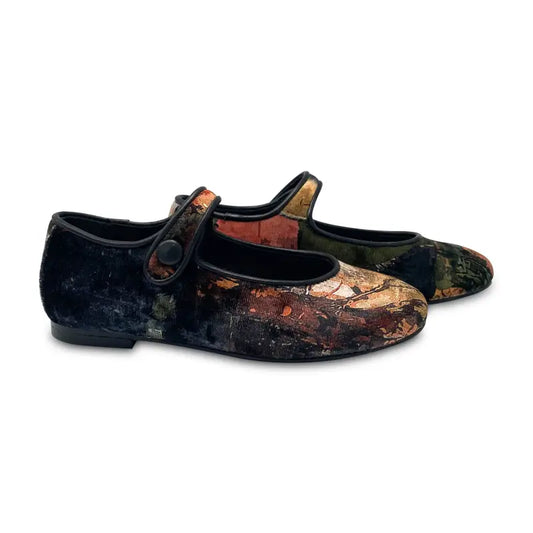 Brunellis malevich mixed print velvet mary jane s-21 - mary jane