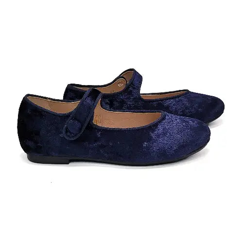 BRUNELLIS Navy Blue Velvet Mary Jane s-21 - 23 - GIRLS