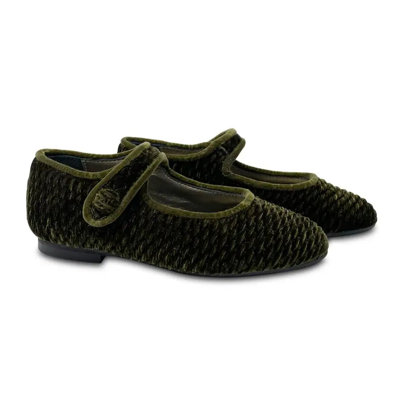 Brunellis seaweed green velvet mary jane sa4007 - pointy mary jane