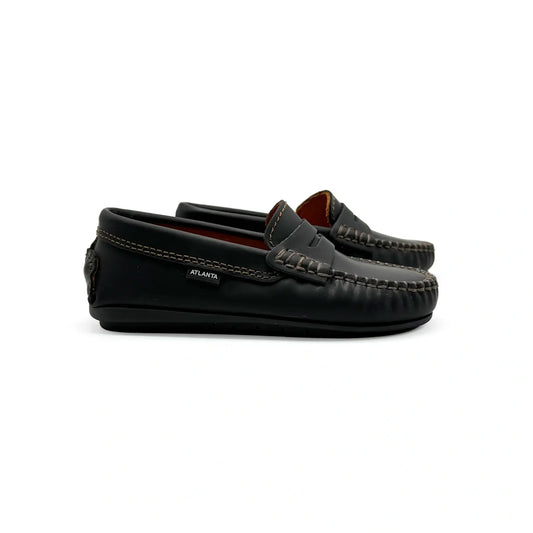 Atlanta black penny loafer handmade portugal fast shipping