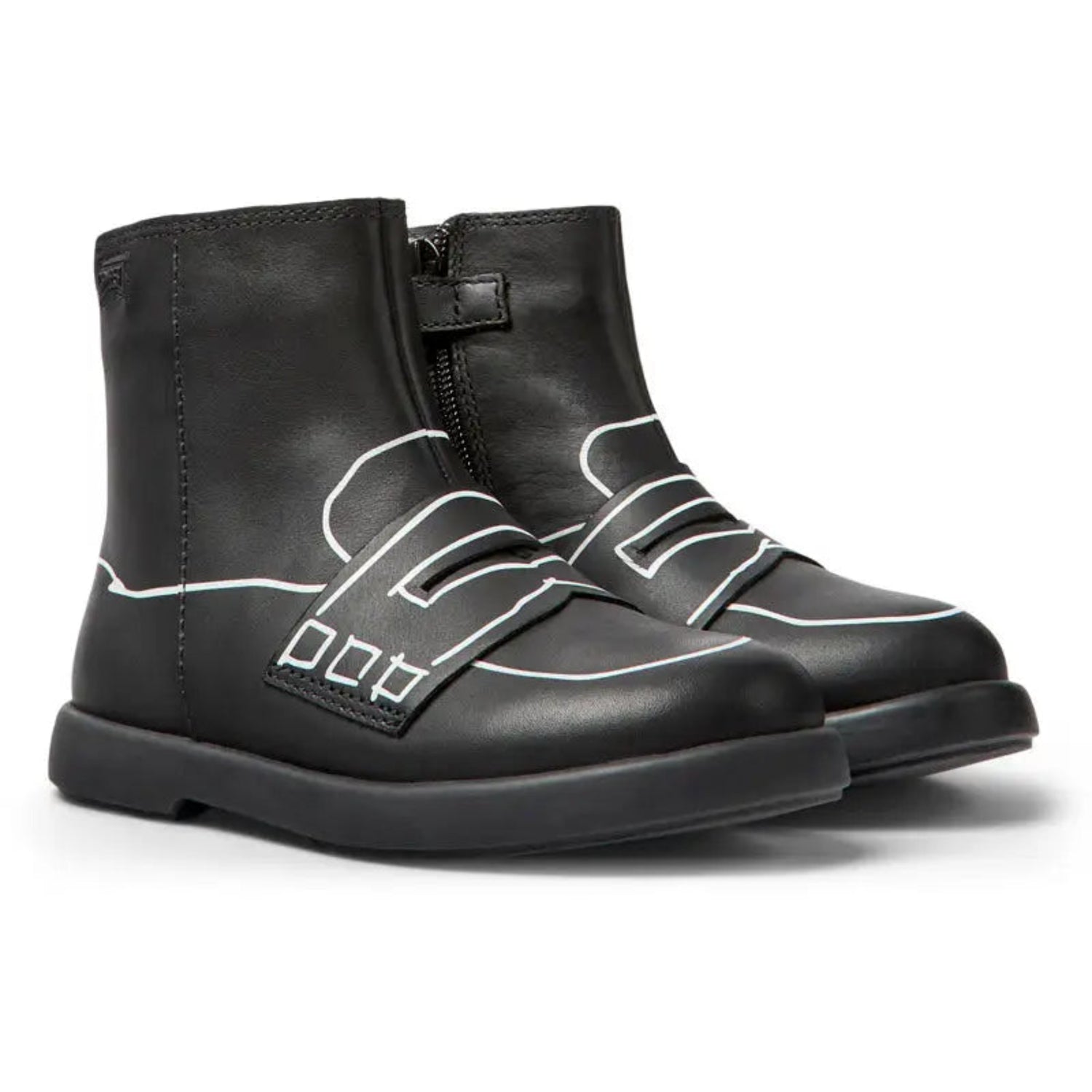 camper black bootie