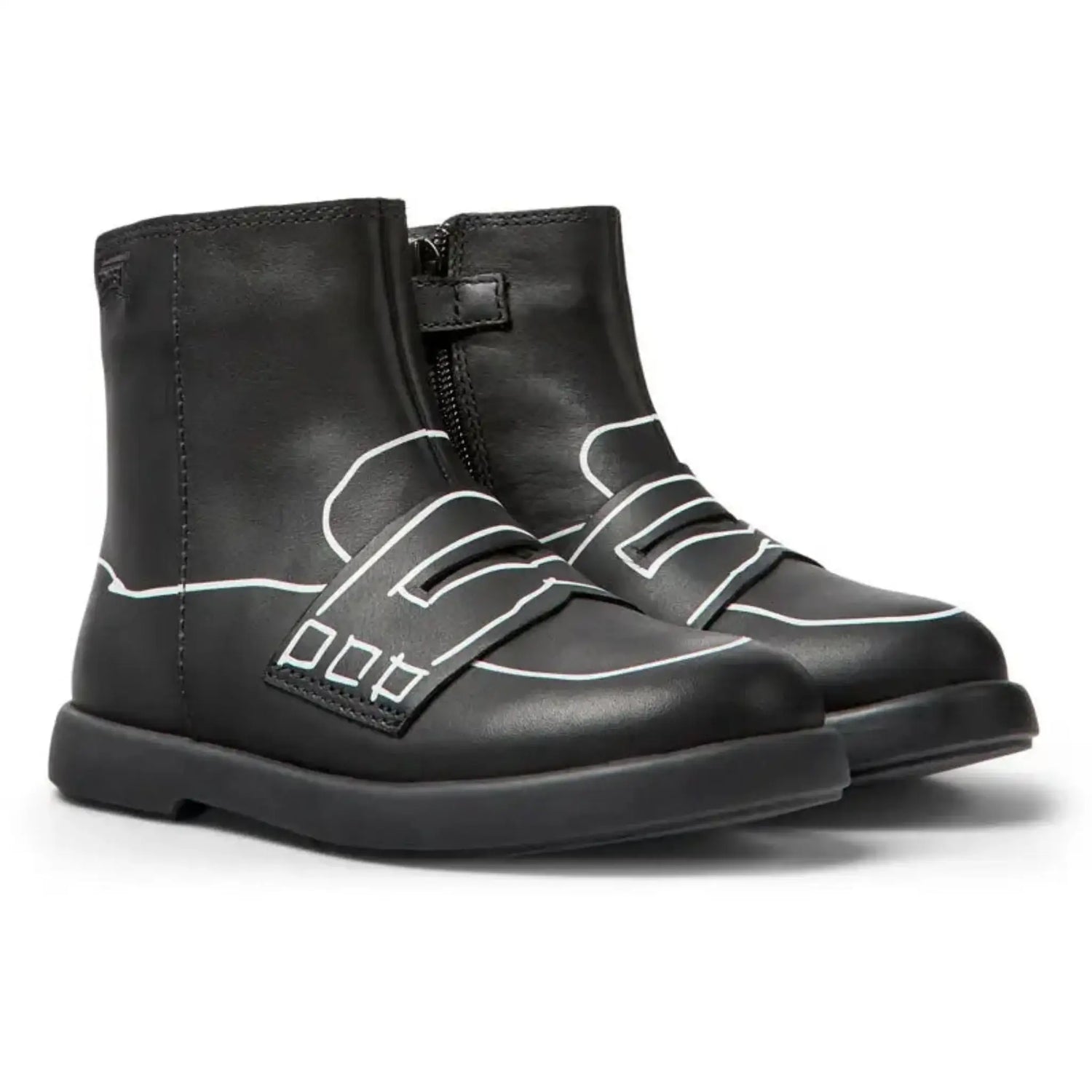 camper black bootie
