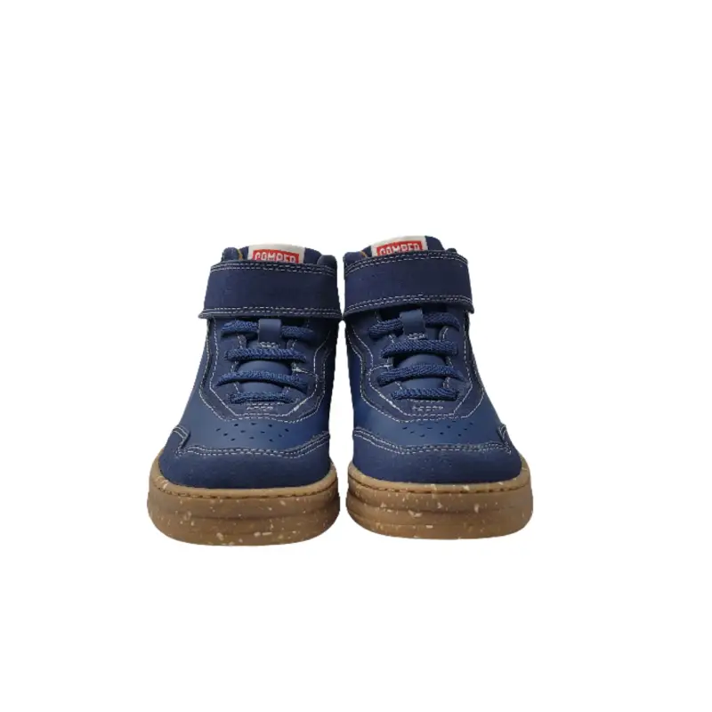 Camper denim blue hi top velcro sneaker - boys