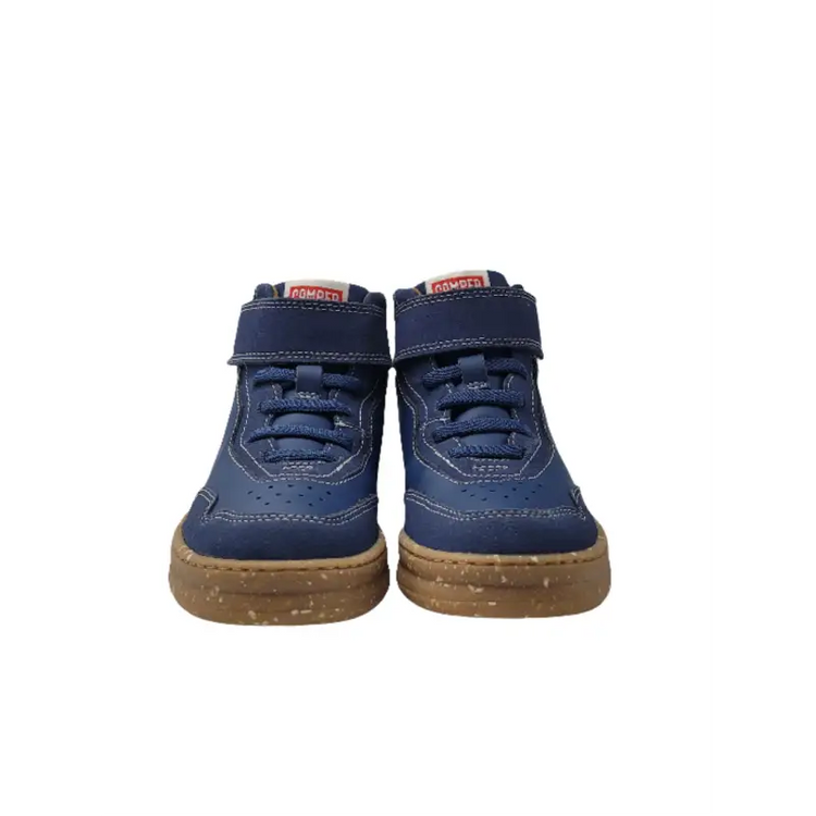 Camper denim blue hi top velcro sneaker - boys