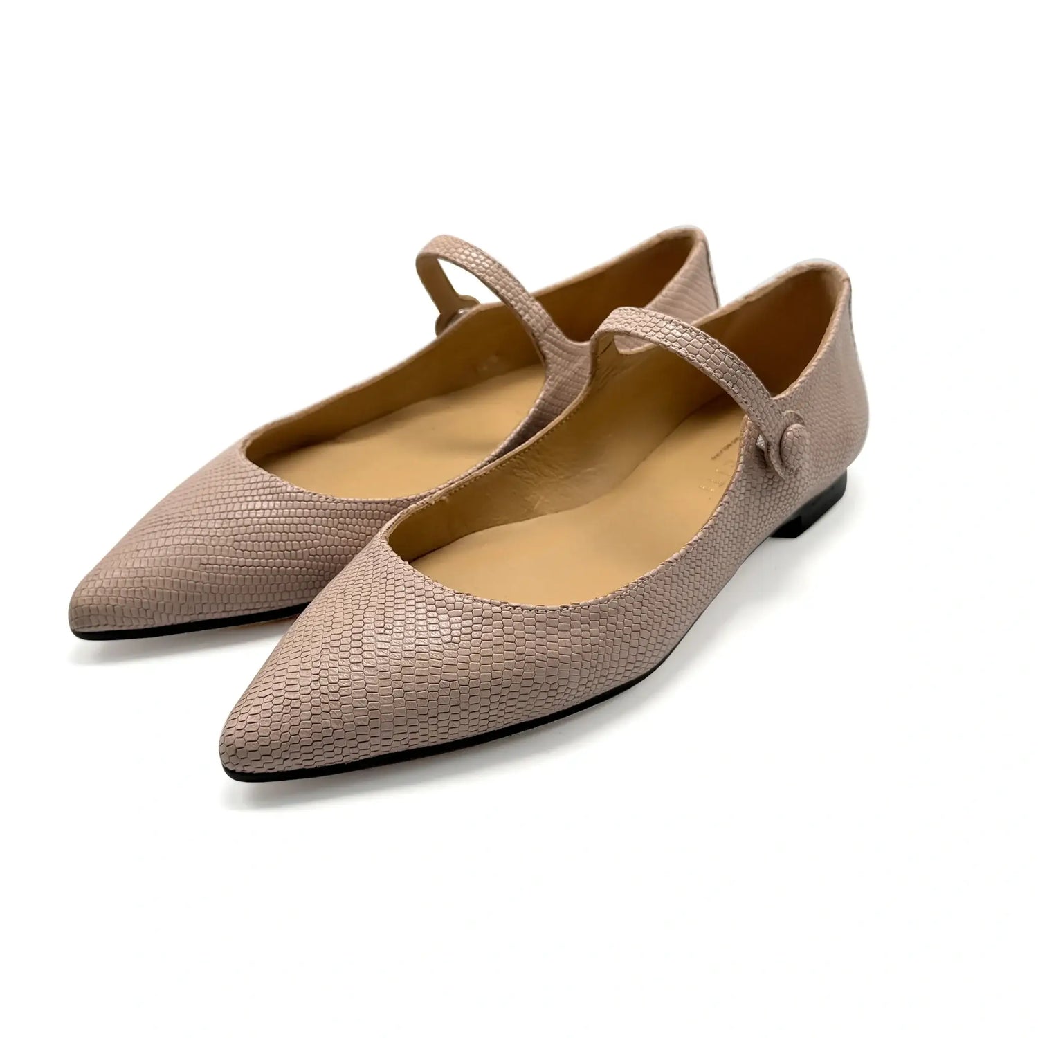 Blush snakeskin pointed mary jane shoes fast shipping