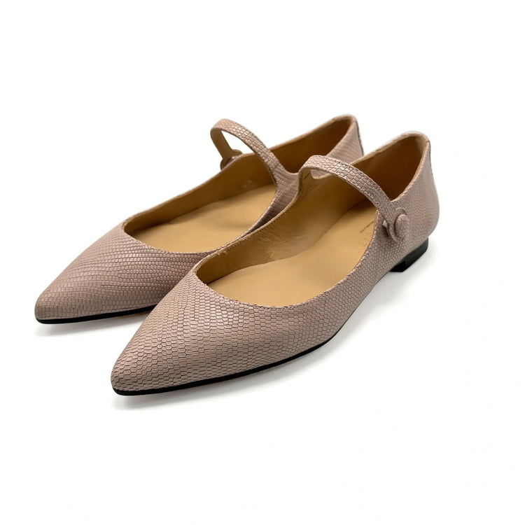 Blush snakeskin pointed mary jane shoes fast shipping