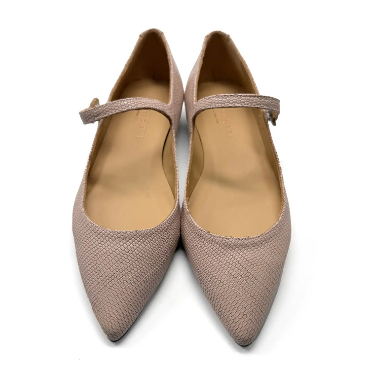 Blush snakeskin pointed mary jane shoes fast shipping