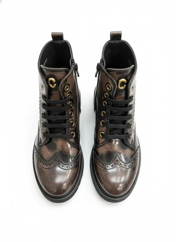 Confetti Dark Java Wingtip Bootie 3550