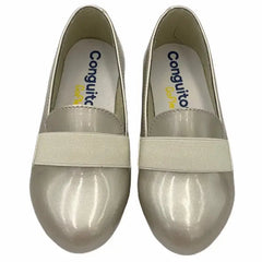 Conguitos pearl white slip on loafer 24094 - girls