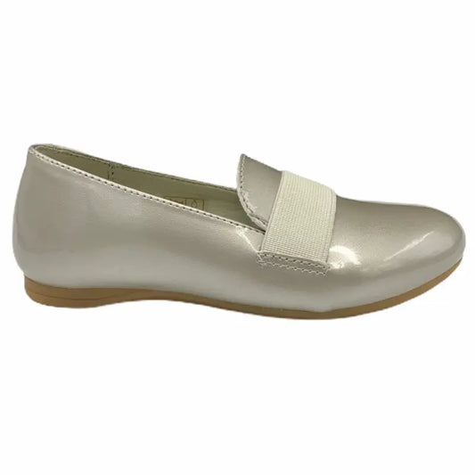 Conguitos pearl white slip on loafer 24094 - girls