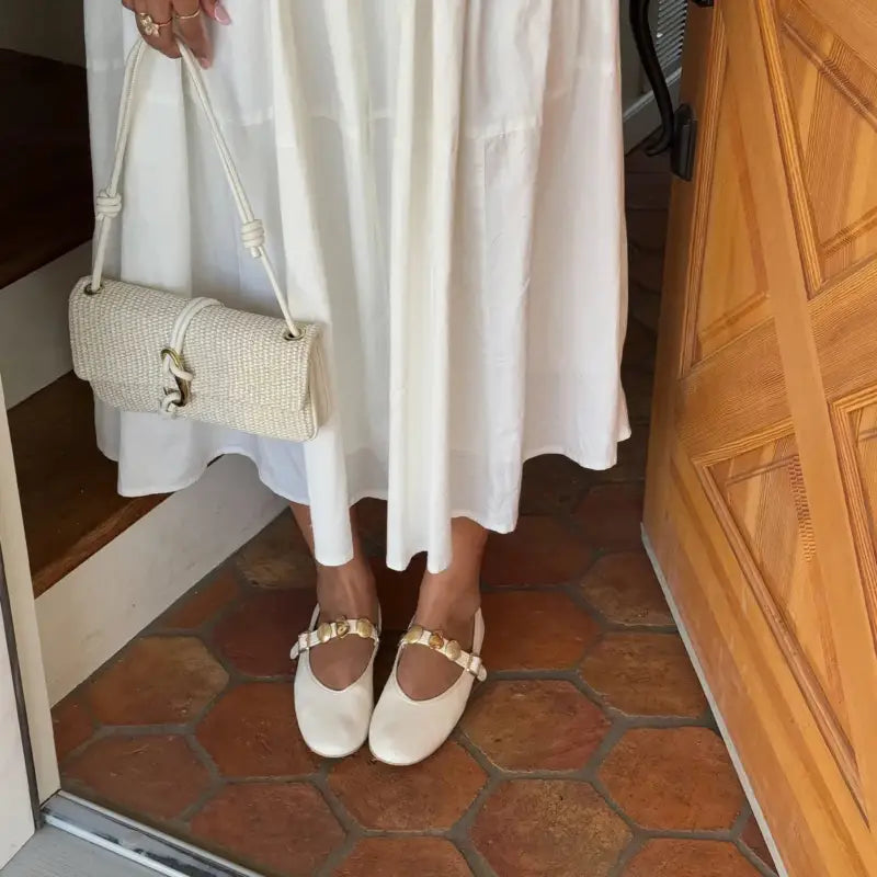 Dolce Vita Relan Off White Gold Ornaments Mary Jane