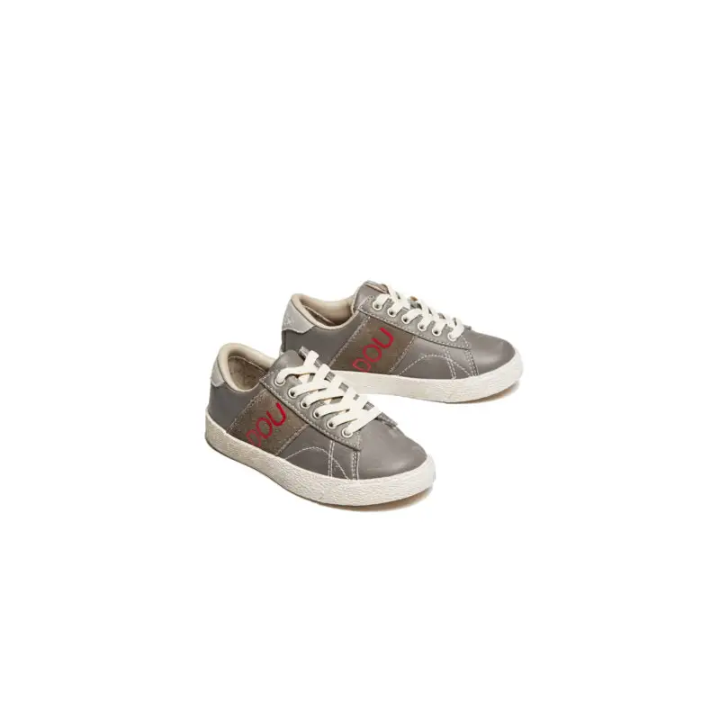 Dou uod grey/beige velcro sneaker - boys