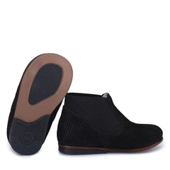 Emel black corduroy toddl first walker