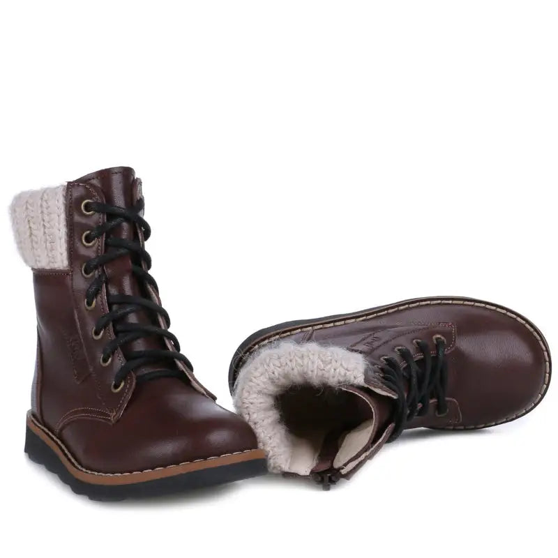 Emel Brown Sweater Bootie for Comfortable Warmth | Laced Shoe – Laced ...