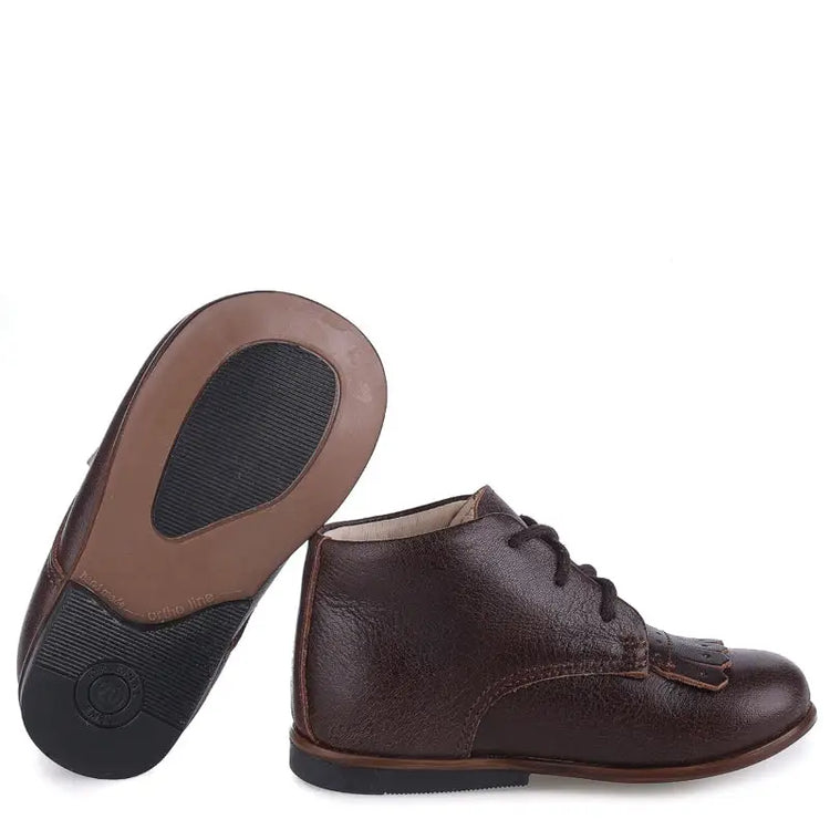 EMEL Dark Brown Fringe Toddler Bootie E1426 - FIRST WALKER