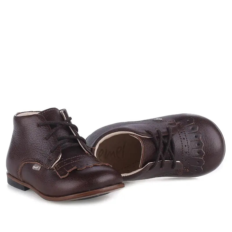 EMEL Dark Brown Fringe Toddler Bootie E1426 - FIRST WALKER