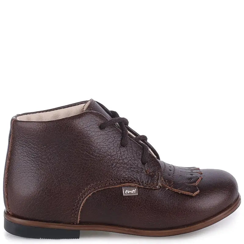 EMEL Dark Brown Fringe Toddler Bootie E1426 - FIRST WALKER