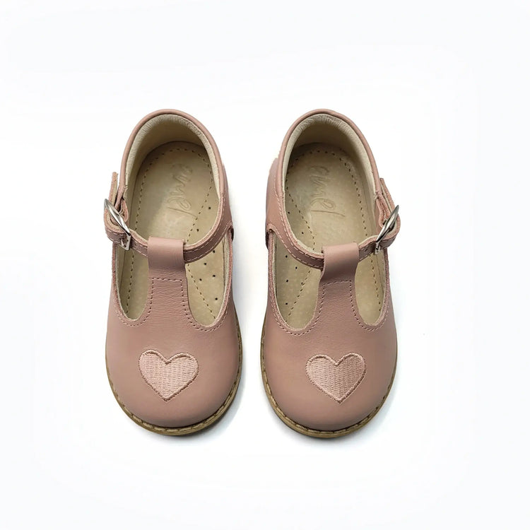 Emel nude heart first walker t-strap shoes fast shipping