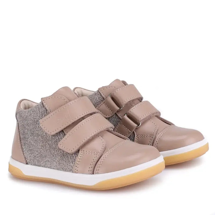 Emel Stone Taupe Velcro Sneaker 2675 - FIRST WALKER