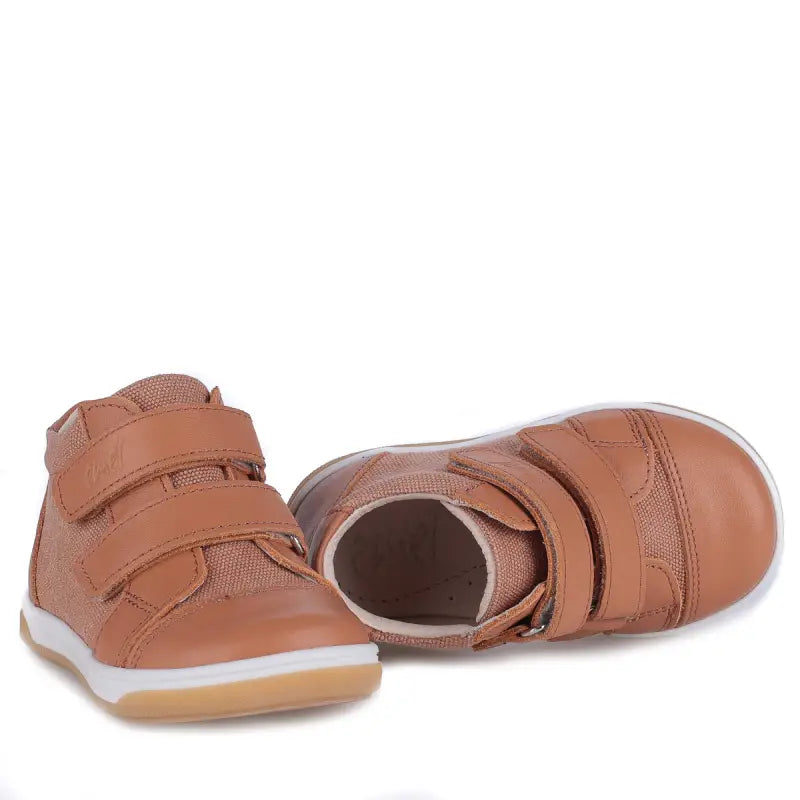 Emel Tan Canvas Velcro Toddler Sneaker 2675 - FIRST WALKER