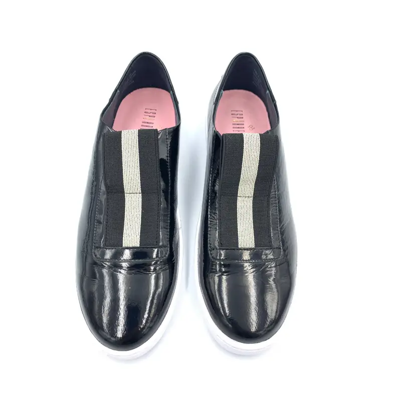 Esporre black patent sneaker - ladies