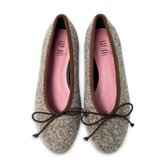 Esporre mel brown grey shearling ballet slip on - ladies