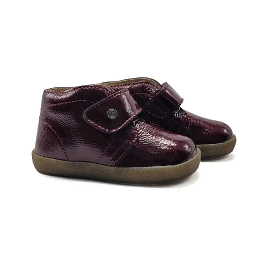 Falcotto conte black patent velcro sneaker - baby
