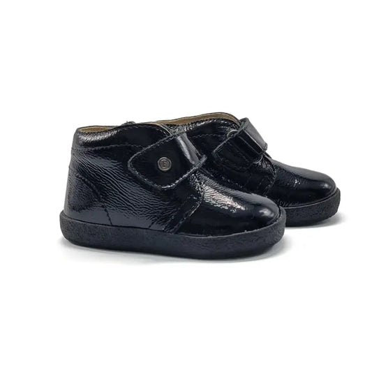 Falcotto conte burgundy patent velcro sneaker - baby