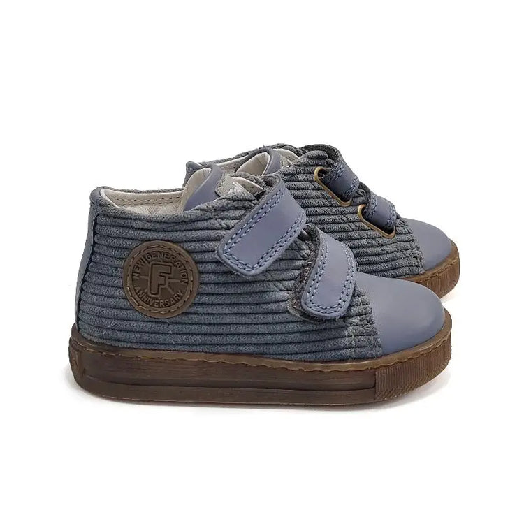 Falcotto Michael Slate Corduroy Velcro Hi Top Sneaker - 20 - GIRLS