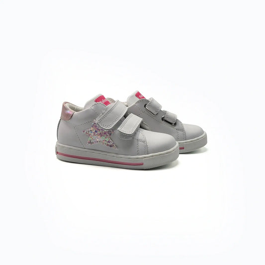 Falcotto sasha white lilac glitter velcro sneaker fast shipping