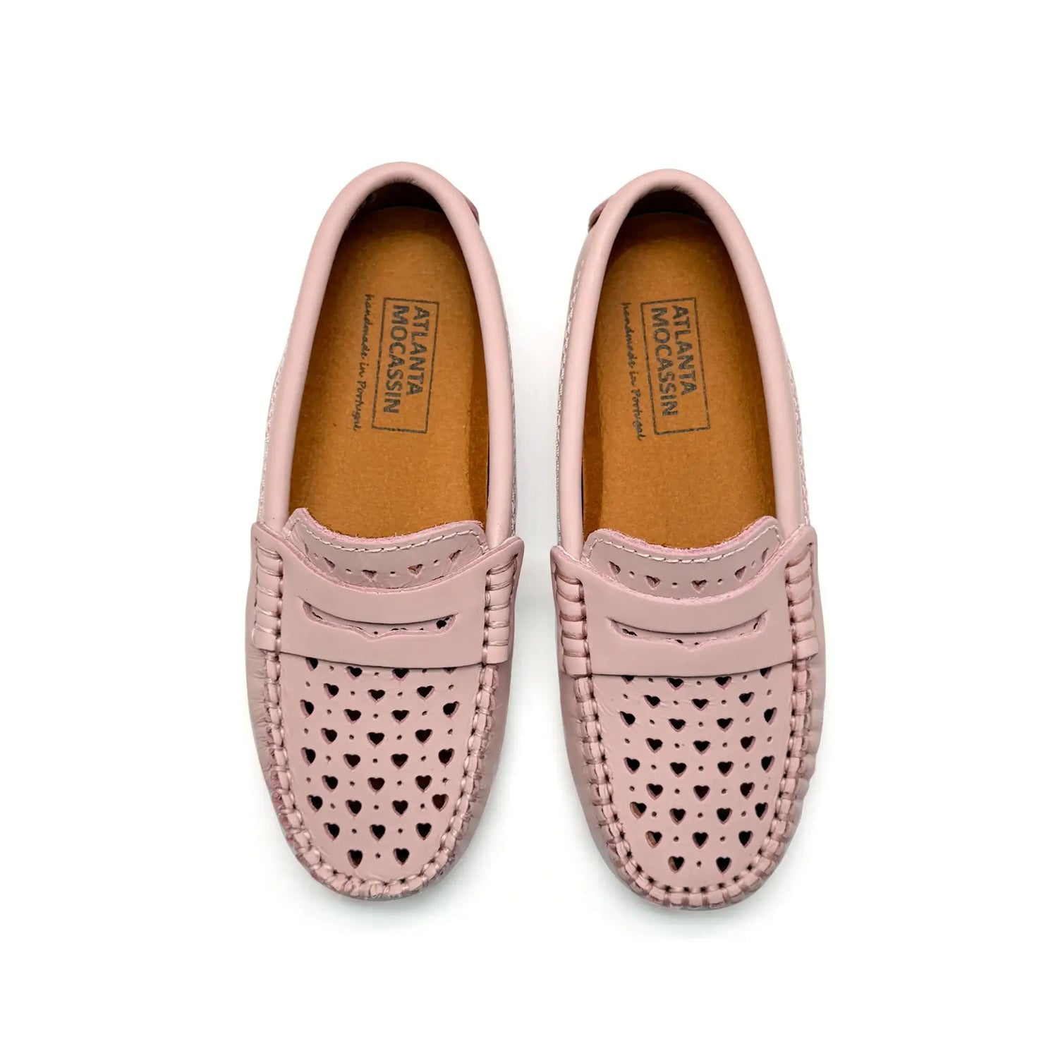 Pink heart penny loafer mocassin flats fast shipping