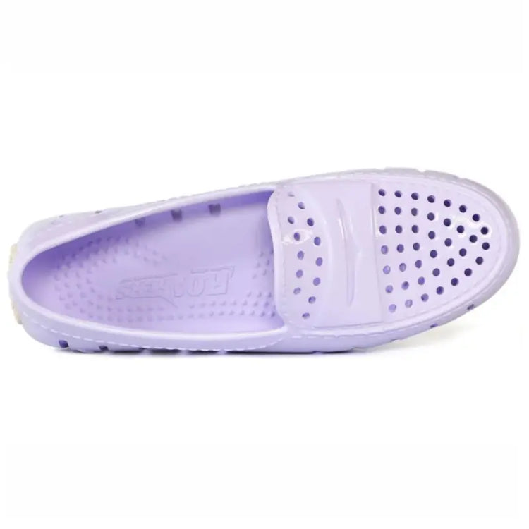 Purple slide sandal on a white background