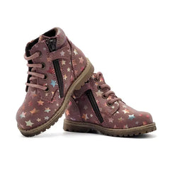 Froddo Lilac Stars Lace Side Zipper Bootie G2110085 - FIRST WALKER