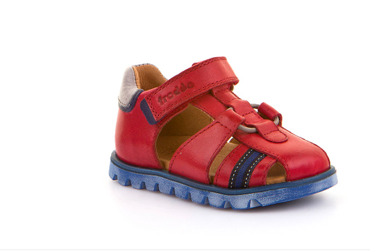 Froddo First Walker Toddler Red  and Blue Closed Toe Sandal G2150099