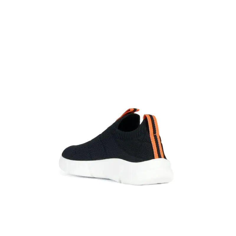 Geox black & orange mesh sock sneaker - boys