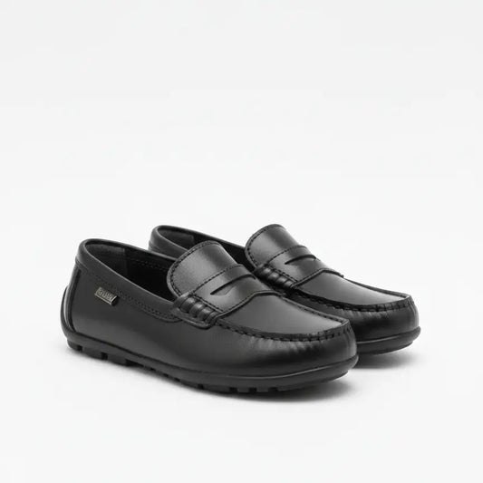 Geox black penny slip on loafer j746ca 21 boys | laced shoe fast shipping