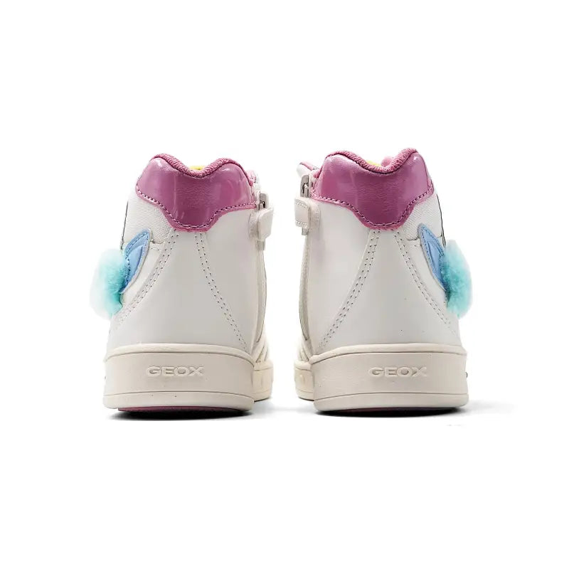 Geox white multicolor light up high top sneaker j368 - girls