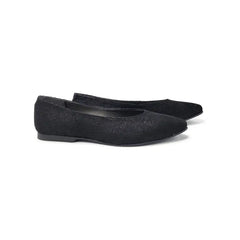 Geppettos black shimmer corduroy pointed ballet 102061 - girls