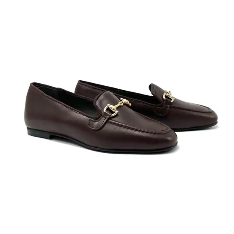Geppettos chocolate brown chain slip on 102154 - girls