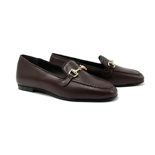 Geppettos chocolate brown chain slip on 102154 - girls